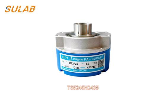 انکودر چرخشی Tamagawa TS5246N2435 با 8192 پالس در هر دور، ساختار شفت توخالی و سیگنال لاین-درایور دیفرانسیلی برای موتور کششی آسانسور